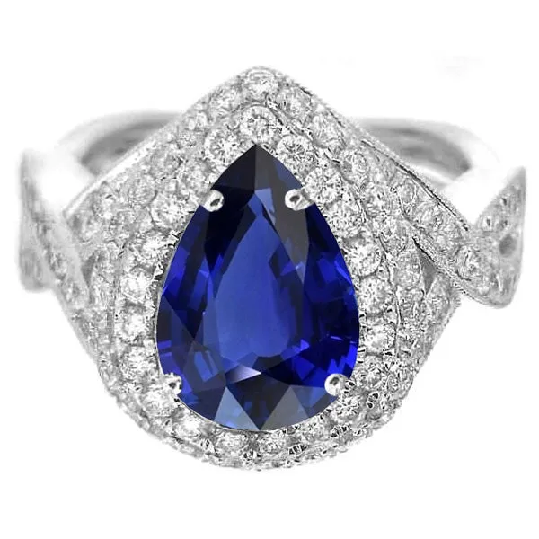 HarryChadEntcom Double Halo Engagement Ring Ceylon Sapphire Natural Earth Mined Diamonds 650 Carats Rings HarryChadEntcom Double Halo Engagement Ring Ceylon Sapphire Natural Earth Mined Diamonds 650 Carats Rings