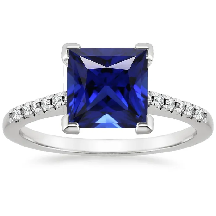 HarryChadEntcom Engagement Ring Princess Ceylon Sapphire and Natural Earth Mined Diamond 525 Carat Rings HarryChadEntcom Engagement Ring Princess Ceylon Sapphire and Natural Earth Mined Diamond 525 Carat Rings
