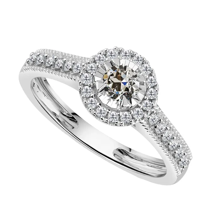 HarryChadEntcom Halo Old Mine Cut Anniversary Genuine Diamond Ring 3 Carats White Gold Rings HarryChadEntcom Halo Old Mine Cut Anniversary Genuine Diamond Ring 3 Carats White Gold Rings
