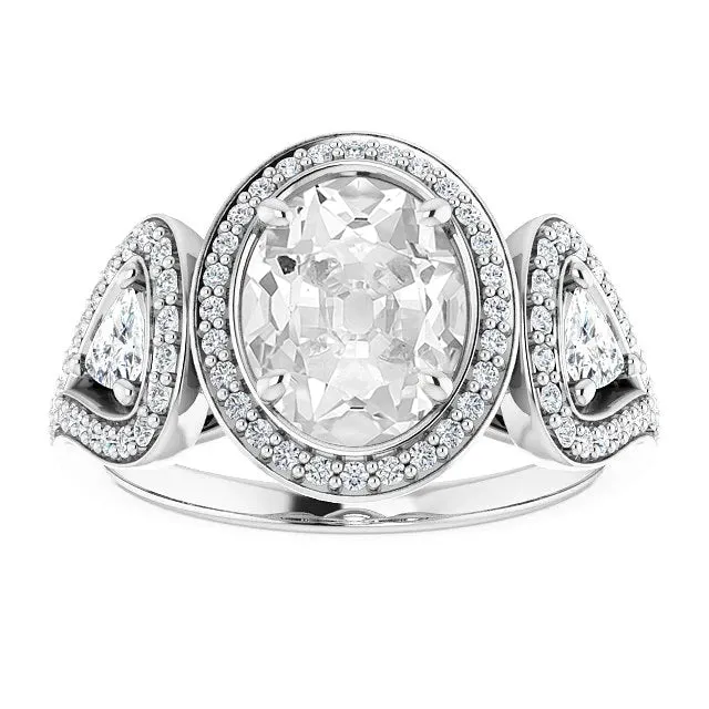 HarryChadEntcom Halo Trillion Oval Old Cut Natural Earth Mined Diamond Ring 3 Stone Style 1050 Carats Rings HarryChadEntcom Halo Trillion Oval Old Cut Natural Earth Mined Diamond Ring 3 Stone Style 1050 Carats Rings