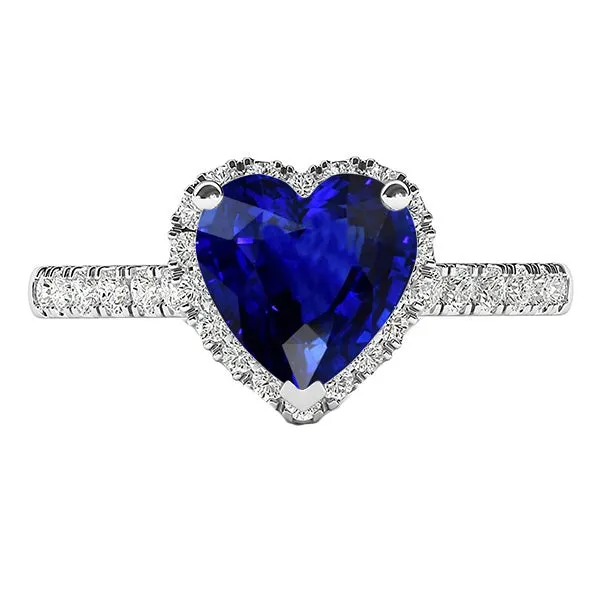 HarryChadEntcom Natural Earth Mined Diamond Halo Ring Heart Blue Sapphire 350 Carats White Gold Jewelry Rings HarryChadEntcom Natural Earth Mined Diamond Halo Ring Heart Blue Sapphire 350 Carats White Gold Jewelry Rings