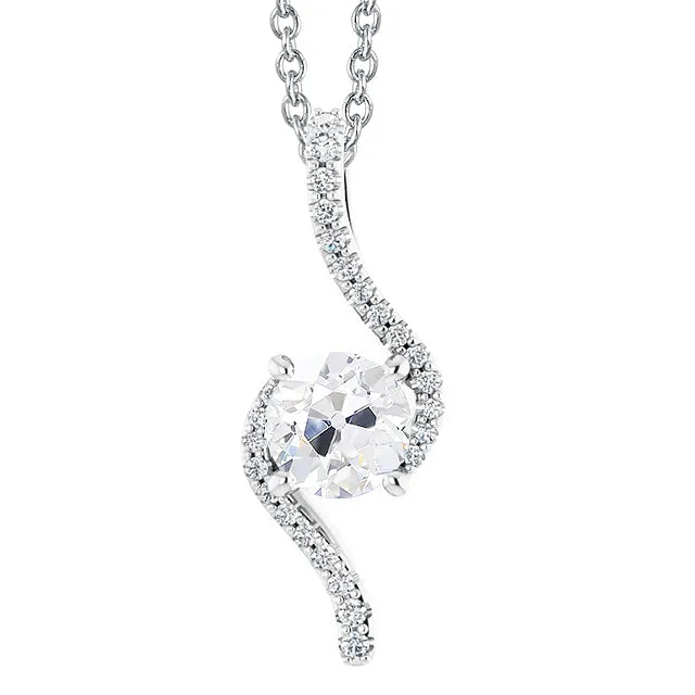 HarryChadEntcom Necklaces Round Old Miner Natural Earth Mined Diamond Pendant White Gold 14K With Chain 3 Carats HarryChadEntcom Necklaces Round Old Miner Natural Earth Mined Diamond Pendant White Gold 14K With Chain 3 Carats