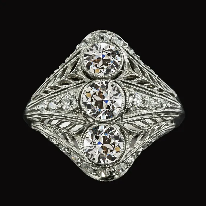 HarryChadEntcom Rings Art Nouveau Jewelry New Round Old Cut Natural Earth Mined Diamond Ladys Ring Milgrain HarryChadEntcom Rings Art Nouveau Jewelry New Round Old Cut Natural Earth Mined Diamond Ladys Ring Milgrain