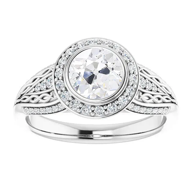 HarryChadEntcom Rings Halo Old Cut Natural Earth Mined Diamond Ring Bezel Set Infinity Style 4 Carats Jewelry HarryChadEntcom Rings Halo Old Cut Natural Earth Mined Diamond Ring Bezel Set Infinity Style 4 Carats Jewelry