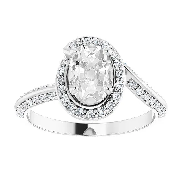 HarryChadEntcom Rings Halo Wedding Ring With Accents Oval Old Miner Natural Earth Mined Diamond 750 Carats HarryChadEntcom Rings Halo Wedding Ring With Accents Oval Old Miner Natural Earth Mined Diamond 750 Carats