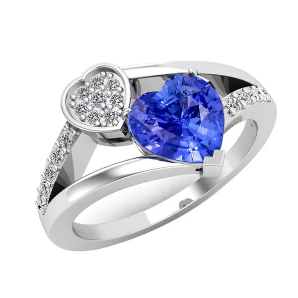 HarryChadEntcom Rings Heart Sapphire Gemstone Ring 250 Carats Natural Earth Mined Diamond Split Shank Gold HarryChadEntcom Rings Heart Sapphire Gemstone Ring 250 Carats Natural Earth Mined Diamond Split Shank Gold