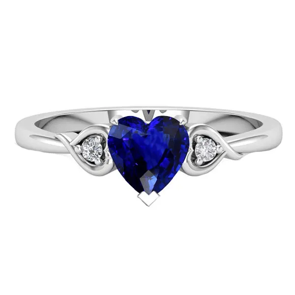 HarryChadEntcom Rings Heart Three Stone Natural Earth Mined Diamond Deep Blue Sapphire Ring 175 Carats HarryChadEntcom Rings Heart Three Stone Natural Earth Mined Diamond Deep Blue Sapphire Ring 175 Carats