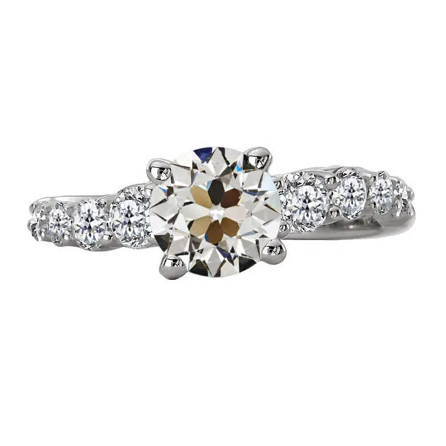 HarryChadEntcom Rings Ladies Round Old Cut Mined Diamond 350 Carats Solitaire With Accent Ring HarryChadEntcom Rings Ladies Round Old Cut Mined Diamond 350 Carats Solitaire With Accent Ring