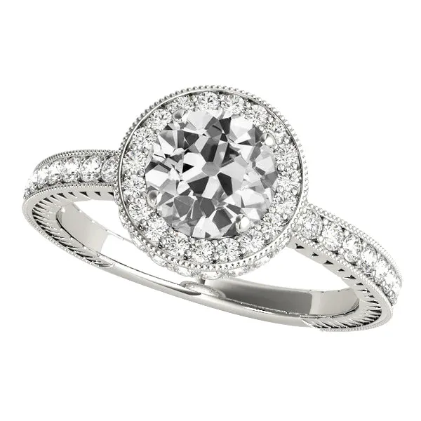 HarryChadEntcom Rings Miligrain Halo Ring Round Old European Natural Earth Mined Diamond 475 Carats HarryChadEntcom Rings Miligrain Halo Ring Round Old European Natural Earth Mined Diamond 475 Carats