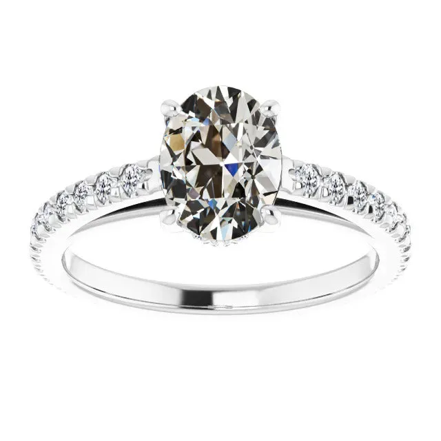 HarryChadEntcom Rings Oval Mined Diamond Old Cut Solitaire Ring With Accent White Gold 4 Carats HarryChadEntcom Rings Oval Mined Diamond Old Cut Solitaire Ring With Accent White Gold 4 Carats