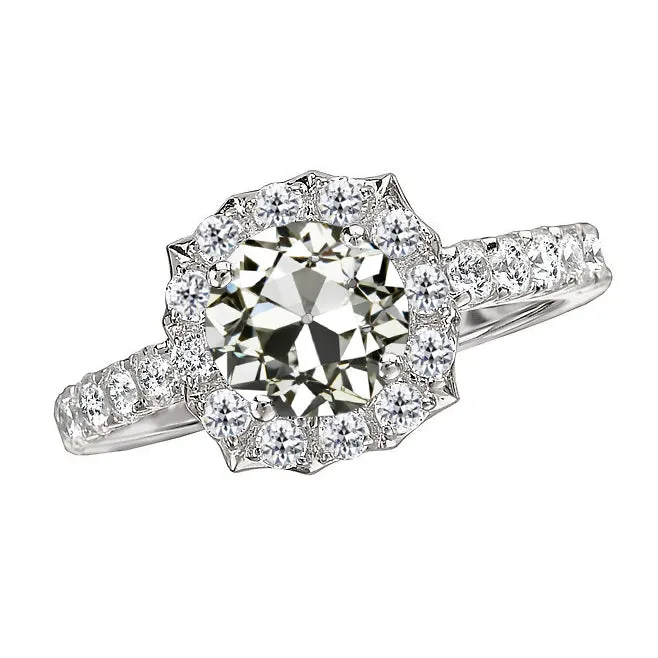 HarryChadEntcom Rings Round Old Miner 3 Carats Solitaire With Accents Flower Style Ring Real Diamond HarryChadEntcom Rings Round Old Miner 3 Carats Solitaire With Accents Flower Style Ring Real Diamond