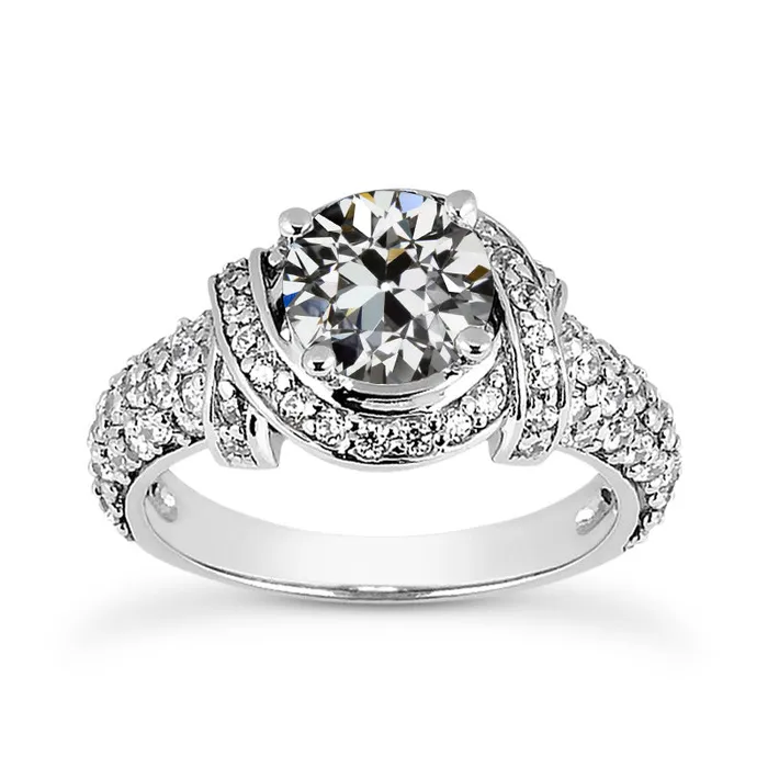 HarryChadEntcom Rings Round Old Miner Genuine Natural Earth Mined Diamond Ring Multi Row Accents Twisted Shank 5 Carats HarryChadEntcom Rings Round Old Miner Genuine Natural Earth Mined Diamond Ring Multi Row Accents Twisted Shank 5 Carats