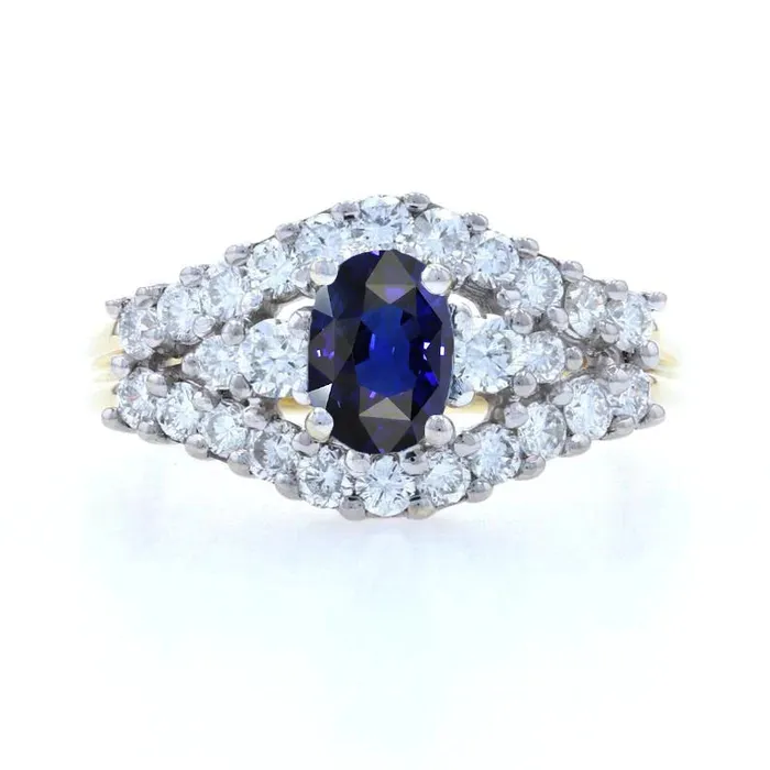 HarryChadEntcom Rings Sapphire Ring Guard With Natural Earth Mined Diamonds