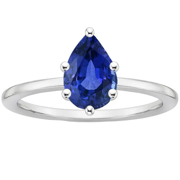 HarryChadEntcom Rings Solitaire Ring Pear Cut Blue Sapphire 250 Carats Prong Setting HarryChadEntcom Rings Solitaire Ring Pear Cut Blue Sapphire 250 Carats Prong Setting