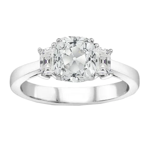 HarryChadEntcom Rings Three Stone Cushion Old Miner Natural Earth Mined Diamond Ring 14K Gold 250 Carats HarryChadEntcom Rings Three Stone Cushion Old Miner Natural Earth Mined Diamond Ring 14K Gold 250 Carats