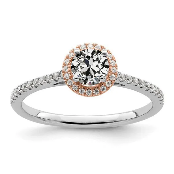 HarryChadEntcom Rings Two Tone Halo Wedding Ring With Accents Old Cut Natural Earth Mined Diamond 3 Carats HarryChadEntcom Rings Two Tone Halo Wedding Ring With Accents Old Cut Natural Earth Mined Diamond 3 Carats