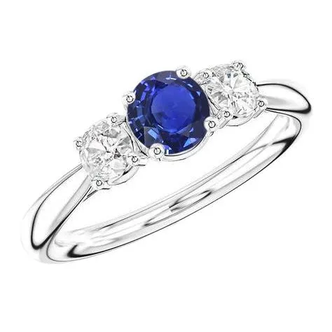 HarryChadEntcom Three Stone Round Blue Sapphire Natural Earth Mined Diamond Ring Jewelry 150 Carats Rings HarryChadEntcom Three Stone Round Blue Sapphire Natural Earth Mined Diamond Ring Jewelry 150 Carats Rings