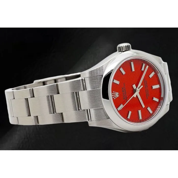 HarryChadEntcom Watches Rolex Lady Oyster Perpetual 31mm Coral Red Luminous Dial Steel Watch HarryChadEntcom Watches Rolex Lady Oyster Perpetual 31mm Coral Red Luminous Dial Steel Watch