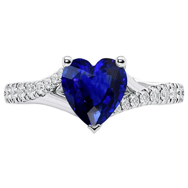 HarryChadEntcom Womens Ring Deep Blue Sapphire With Accents Split Shank 350 Carats Rings HarryChadEntcom Womens Ring Deep Blue Sapphire With Accents Split Shank 350 Carats Rings