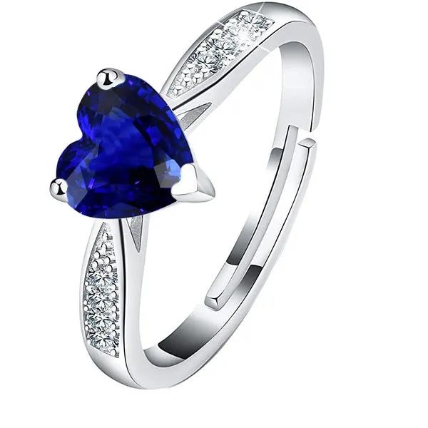 Heart Blue Sapphire Gemstone Ring With Natural Earth Mined Diamonds Tapered Shank 2 Carats HarryChadEntcom Rings Heart Blue Sapphire Gemstone Ring With Natural Earth Mined Diamonds Tapered Shank 2 Carats HarryChadEntcom Rings