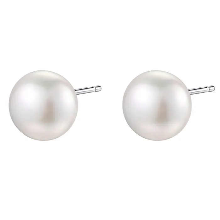 Hey Happiness Earrings Dot Pearl Stud Earrings Sterling Silver