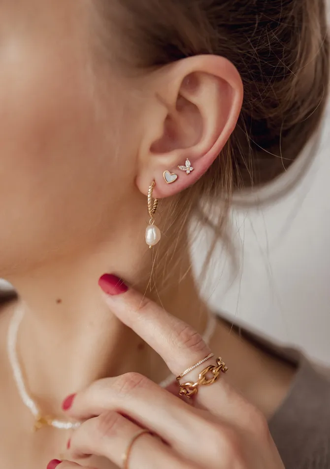 Hey Happiness Earrings Twisted Hoop Pearl Drop Earrings Sterling Silver Gold Hey Happiness Earrings Twisted Hoop Pearl Drop Earrings Sterling Silver Gold