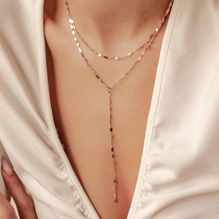 Hey Happiness Necklaces Layered Y Chain Necklace Waterproof Hey Happiness Necklaces Layered Y Chain Necklace Waterproof