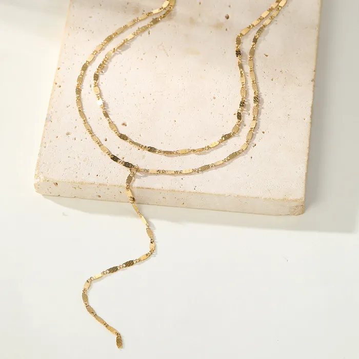 Hey Happiness Necklaces Layered Y Chain Necklace Waterproof Hey Happiness Necklaces Layered Y Chain Necklace Waterproof