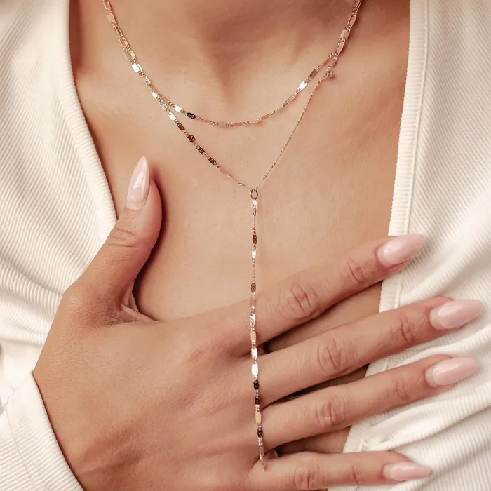 Hey Happiness Necklaces Layered Y Chain Necklace Waterproof Hey Happiness Necklaces Layered Y Chain Necklace Waterproof