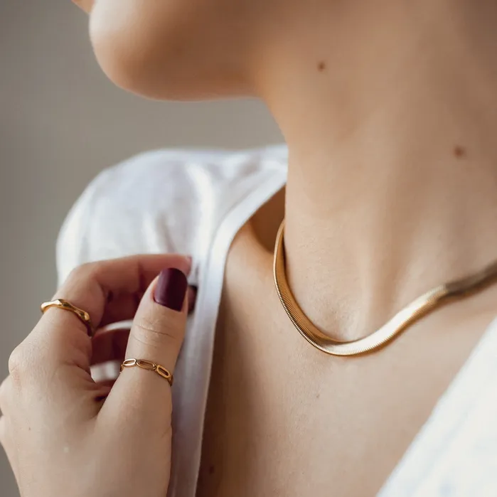 Hey Happiness Necklaces Thick Snake Chain Necklace Gold Hey Happiness Necklaces Thick Snake Chain Necklace Gold