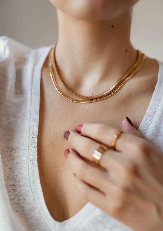Hey Happiness Necklaces Thick Snake Chain Necklace Gold Hey Happiness Necklaces Thick Snake Chain Necklace Gold