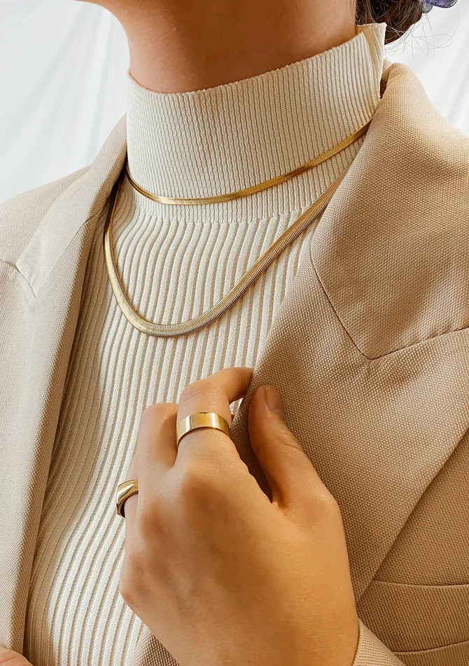 Hey Happiness Necklaces Thick Snake Chain Necklace Gold Hey Happiness Necklaces Thick Snake Chain Necklace Gold
