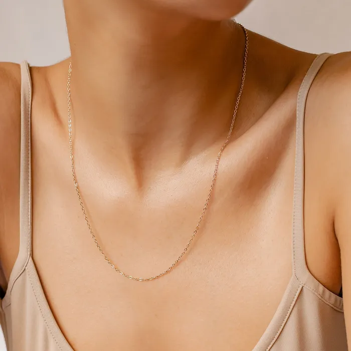 Hey Happiness Necklaces Unisex Cable Chain Necklace Gold Hey Happiness Necklaces Unisex Cable Chain Necklace Gold