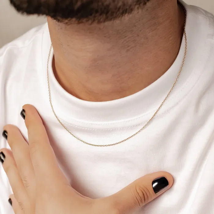 Hey Happiness Necklaces Unisex Cable Chain Necklace Gold Hey Happiness Necklaces Unisex Cable Chain Necklace Gold