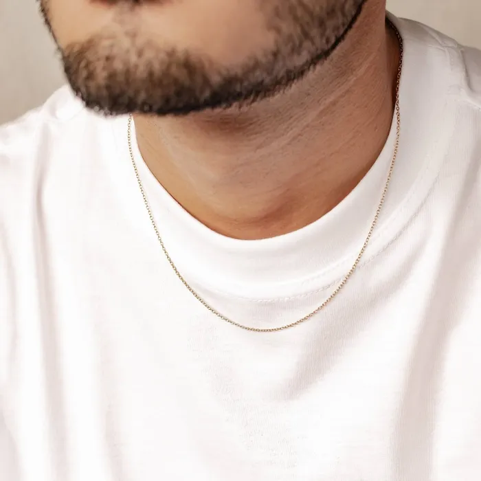 Hey Happiness Necklaces Unisex Cable Chain Necklace Gold Hey Happiness Necklaces Unisex Cable Chain Necklace Gold