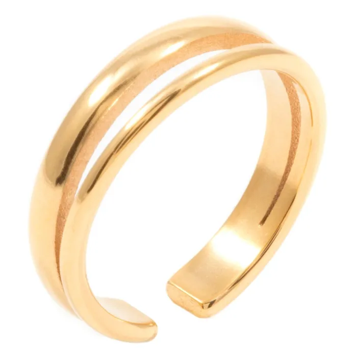 Hey Happiness Rings Double Band Simple Ring