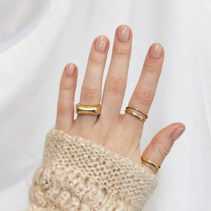 Hey Happiness Rings Double Band Simple Ring Hey Happiness Rings Double Band Simple Ring