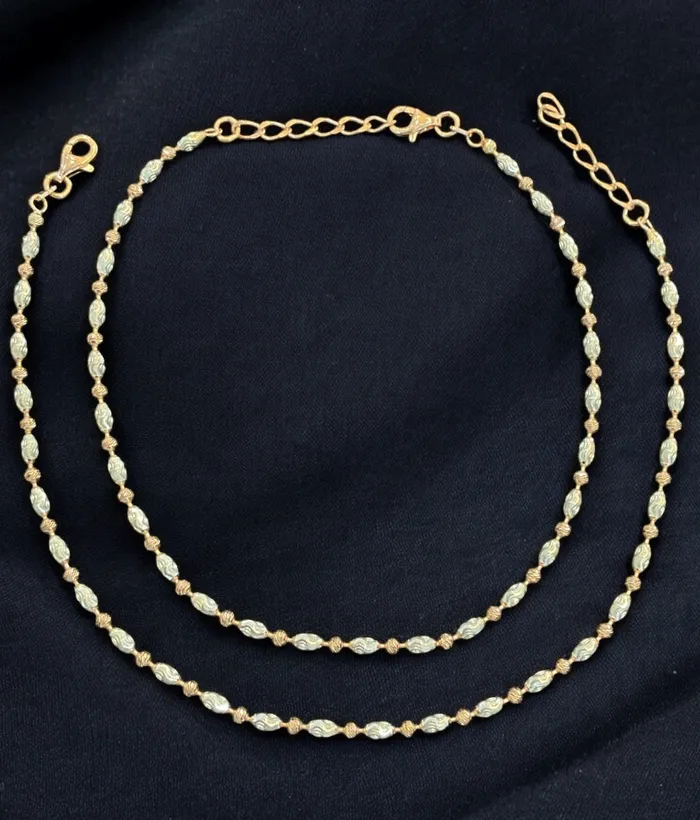 Imported Earrings The Shining Beads Silver Rosegold Anklets