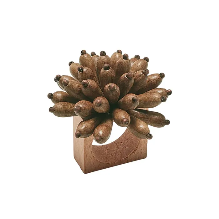 Kim Seybert Rings Kim Seybert Florette Napkin Ring in Brown Set of 4