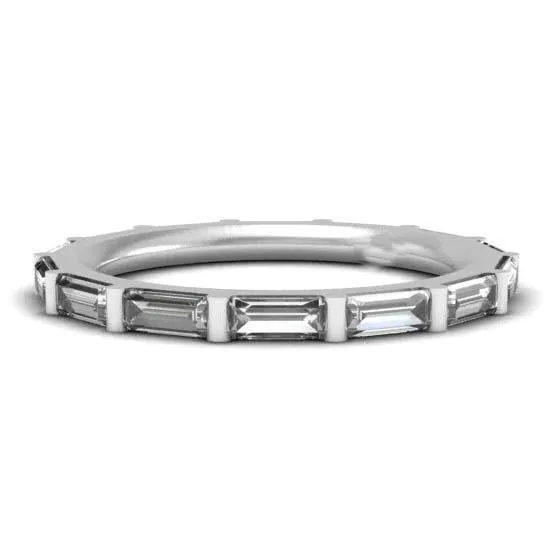 Ladies Comfort Fit Band Wedding White Gold Baguette Cut Natural Earth Mined Diamond GB Rings Ladies Comfort Fit Band Wedding White Gold Baguette Cut Natural Earth Mined Diamond GB Rings