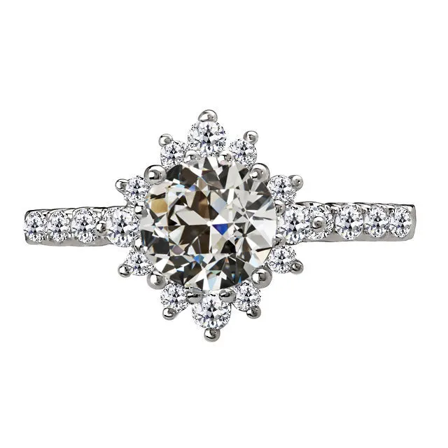 Ladies Halo Ring Round Old Mine Cut Real Natural Earth Mined Diamond Star Style 550 Carats HarryChadEntcom Rings Ladies Halo Ring Round Old Mine Cut Real Natural Earth Mined Diamond Star Style 550 Carats HarryChadEntcom Rings