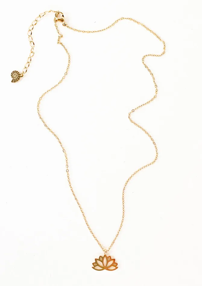 Lotus Pendant Necklace Rose Gold Hey Happiness Necklaces Lotus Pendant Necklace Rose Gold Hey Happiness Necklaces