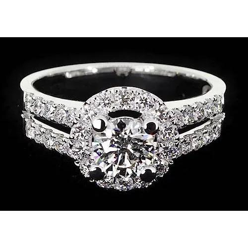 Natural Earth Mined Diamond Anniversary Ring 2 Carats Halo White Gold 14K Jewelry GB Rings Natural Earth Mined Diamond Anniversary Ring 2 Carats Halo White Gold 14K Jewelry GB Rings