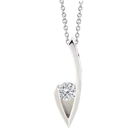 Necklaces GB 1 Carat Round Cut Solitaire Natural Earth Mined Diamond Necklace Pendant 14K White Gold Necklaces GB 1 Carat Round Cut Solitaire Natural Earth Mined Diamond Necklace Pendant 14K White Gold