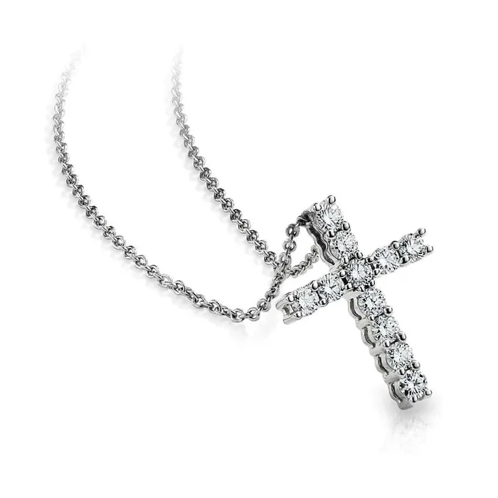 Necklaces GB Natural Earth Mined Diamond Cross Necklace