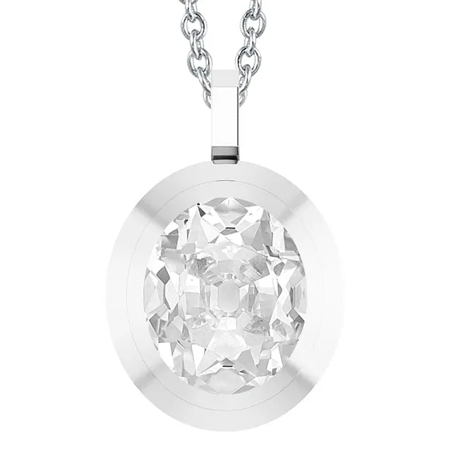 Necklaces HarryChadEntcom Oval Old Cut Solitaire Natural Earth Mined Diamond Pendant 5 Carat White Gold Slide Bail Necklaces HarryChadEntcom Oval Old Cut Solitaire Natural Earth Mined Diamond Pendant 5 Carat White Gold Slide Bail