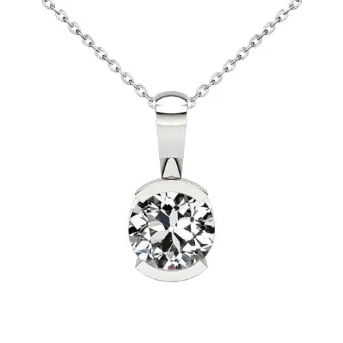 Necklaces HarryChadEntcom Round Old Cut Mined Diamond Pendant 150 Carats Half Bezel Necklaces HarryChadEntcom Round Old Cut Mined Diamond Pendant 150 Carats Half Bezel