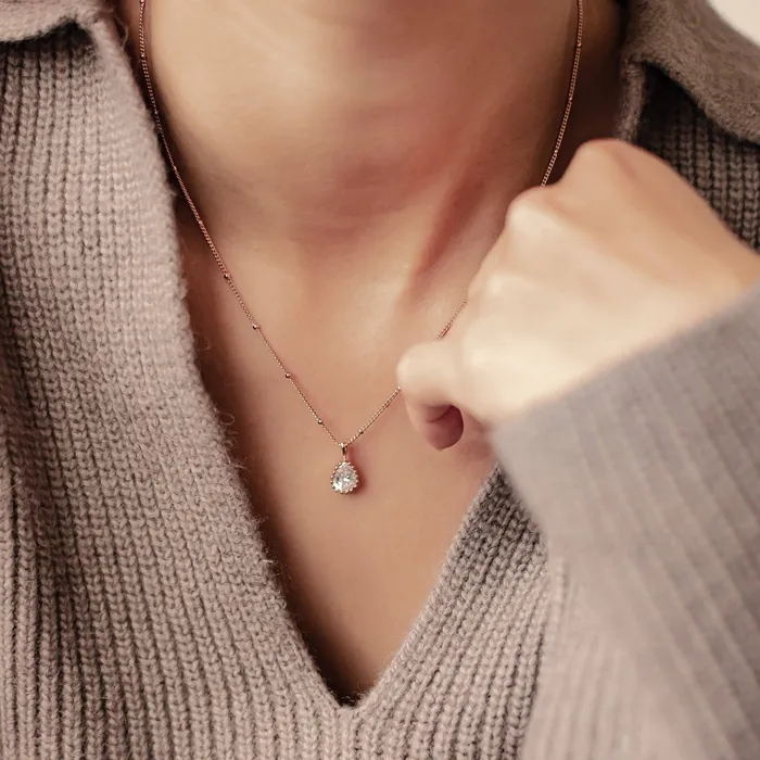 Necklaces Hey Happiness April Diamond Birthstone Necklace Sterling Silver Necklaces Hey Happiness April Diamond Birthstone Necklace Sterling Silver