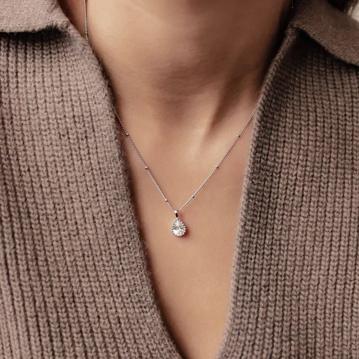 Necklaces Hey Happiness April Diamond Birthstone Necklace Sterling Silver Necklaces Hey Happiness April Diamond Birthstone Necklace Sterling Silver