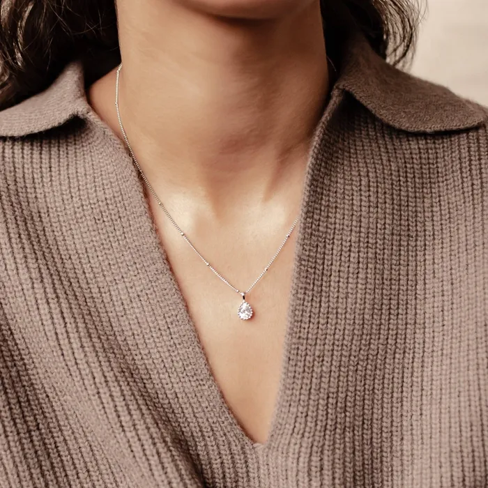 Necklaces Hey Happiness April Diamond Birthstone Necklace Sterling Silver Necklaces Hey Happiness April Diamond Birthstone Necklace Sterling Silver